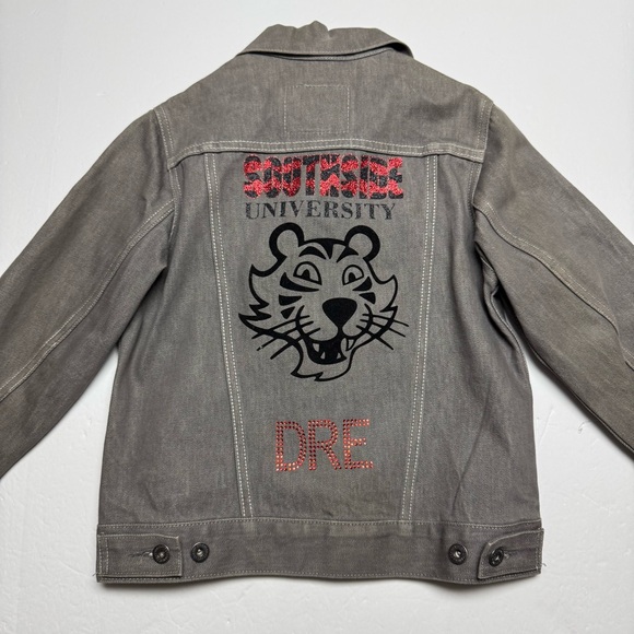 RARE Levi’s Southside University Denim Trucker Jacket In Grey Size: S (8-10) - Picture 1 of 12